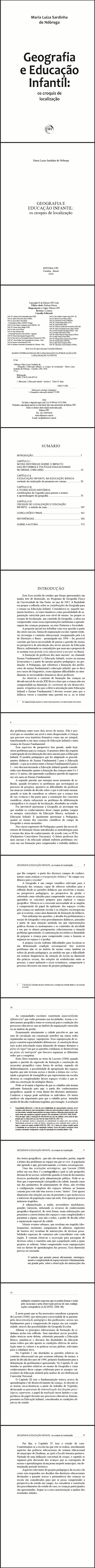 GEOGRAFIA E EDUCAÇÃO INFANTIL:<br>os croquis de localização